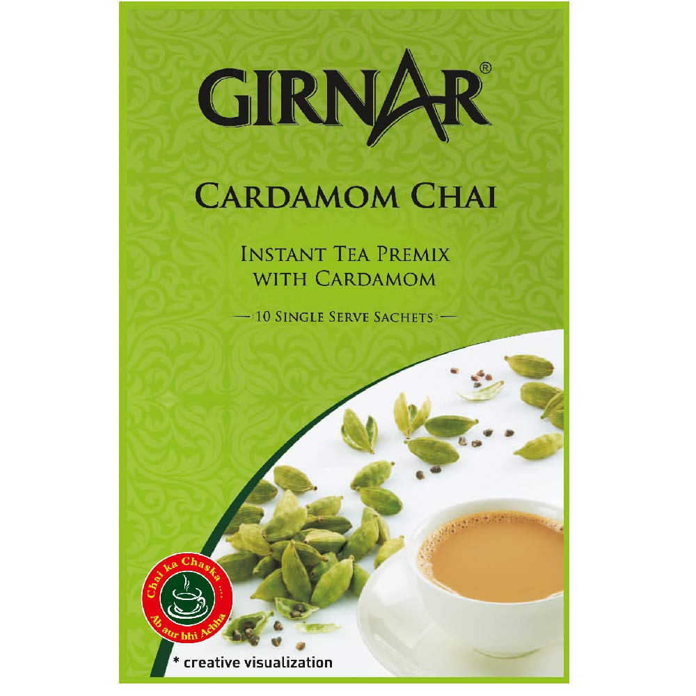 Girnar Cardamom Chai Instant Premix  Tea sachets 10N
